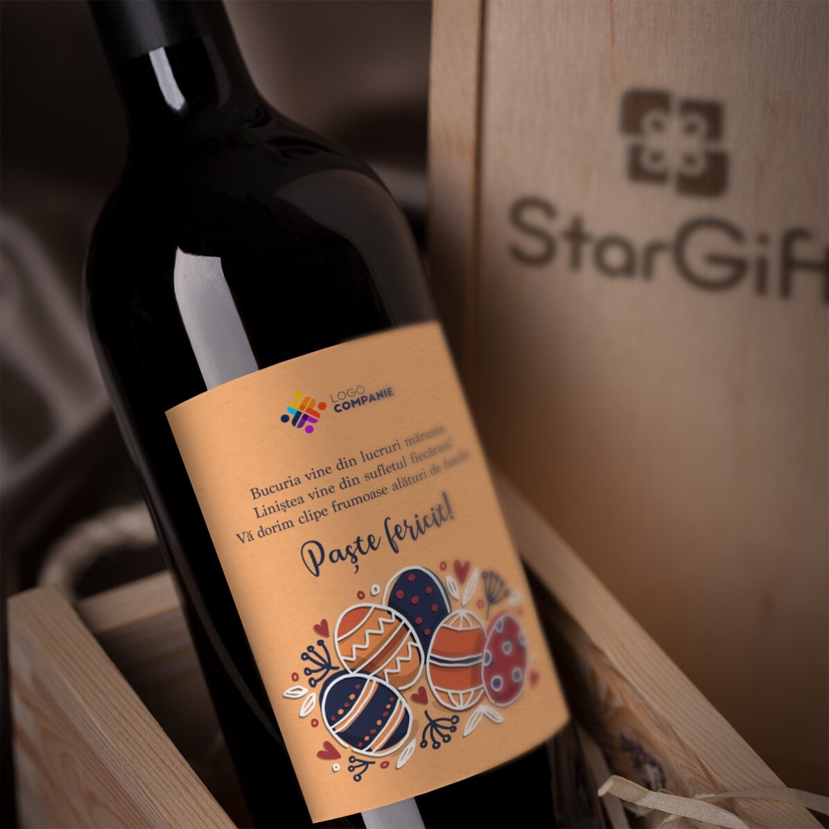 Vino personalizado con texto y logotipo para Semana Santa