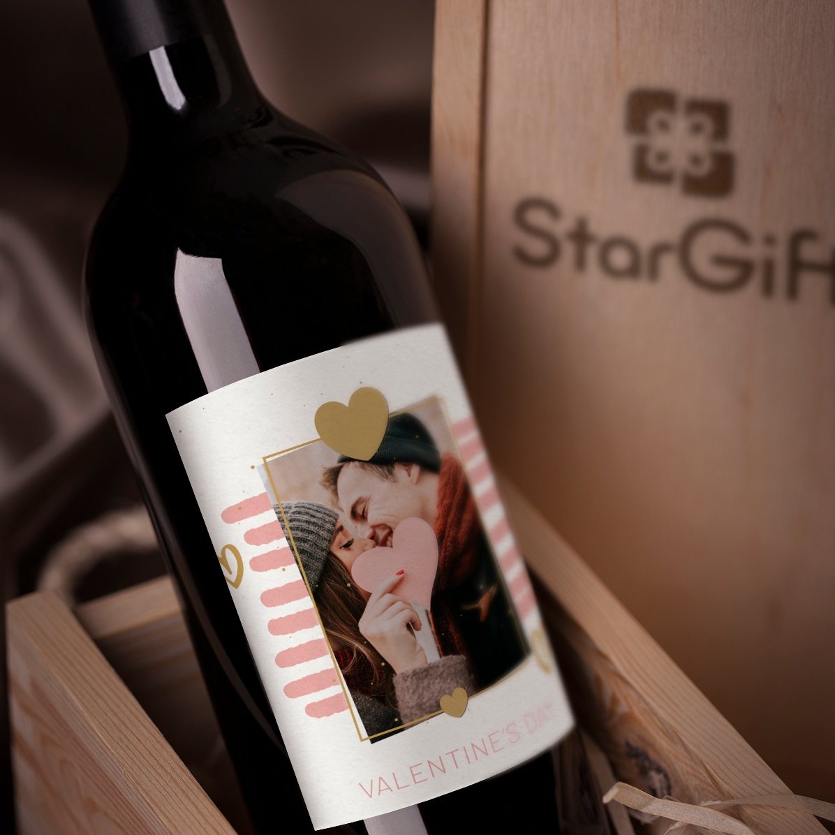 Vino personalizado con texto y foto - Together