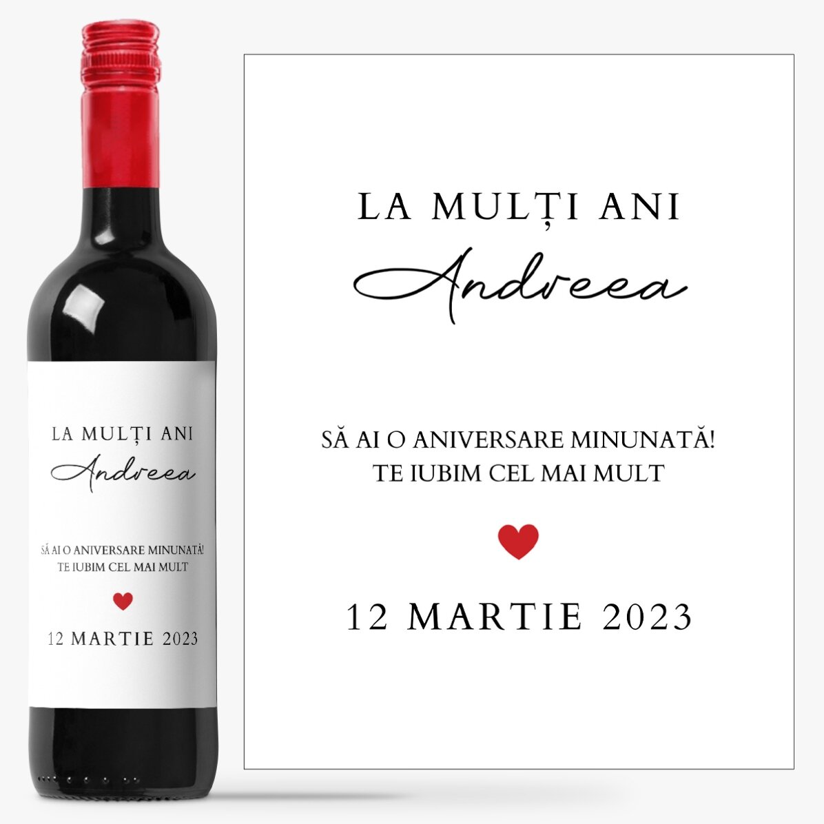 Personalised wine with text