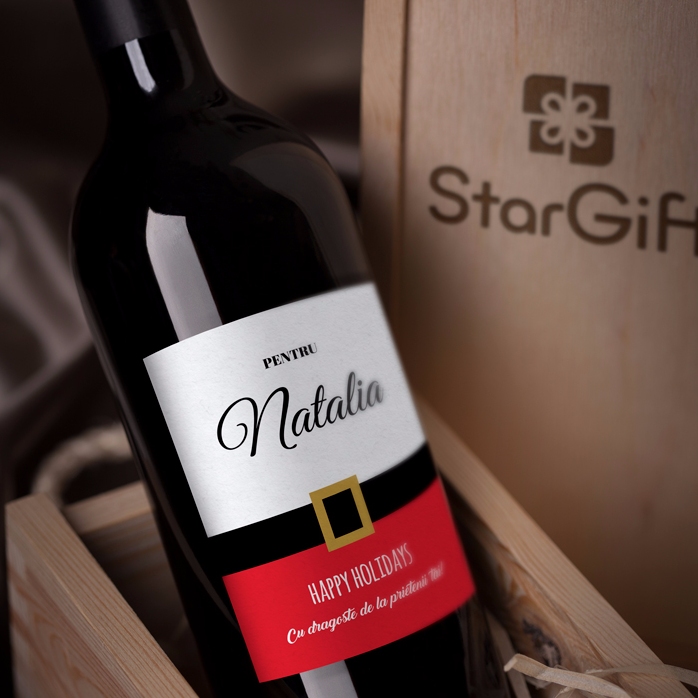 Vino personalizado - Felices fiestas