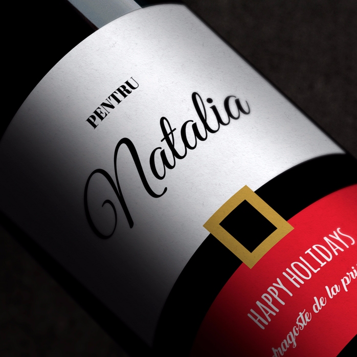 Vino personalizado - Felices fiestas