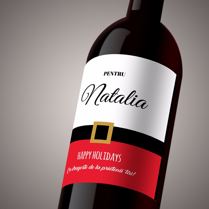 Vino personalizado - Felices fiestas