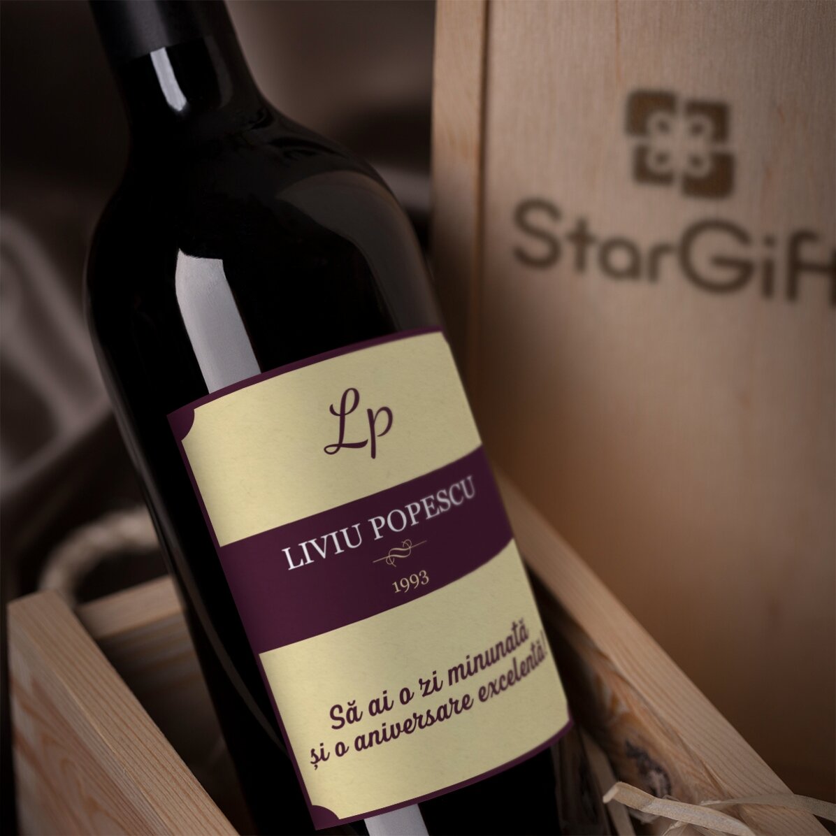 Vino personalizado - Cumpleaños vintage