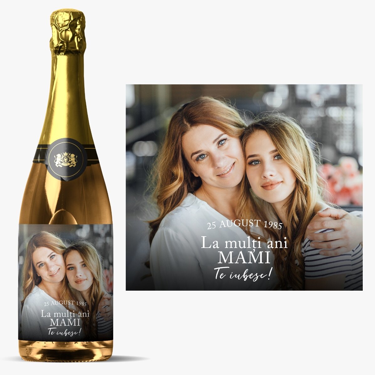 Vino espumoso personalizado con foto y texto - Momentos especiales