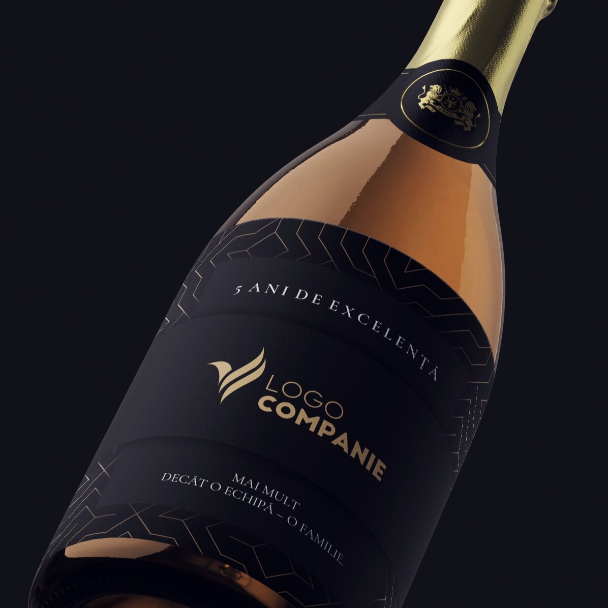 Vino espumoso personalizado con texto - Aniversario de la marca