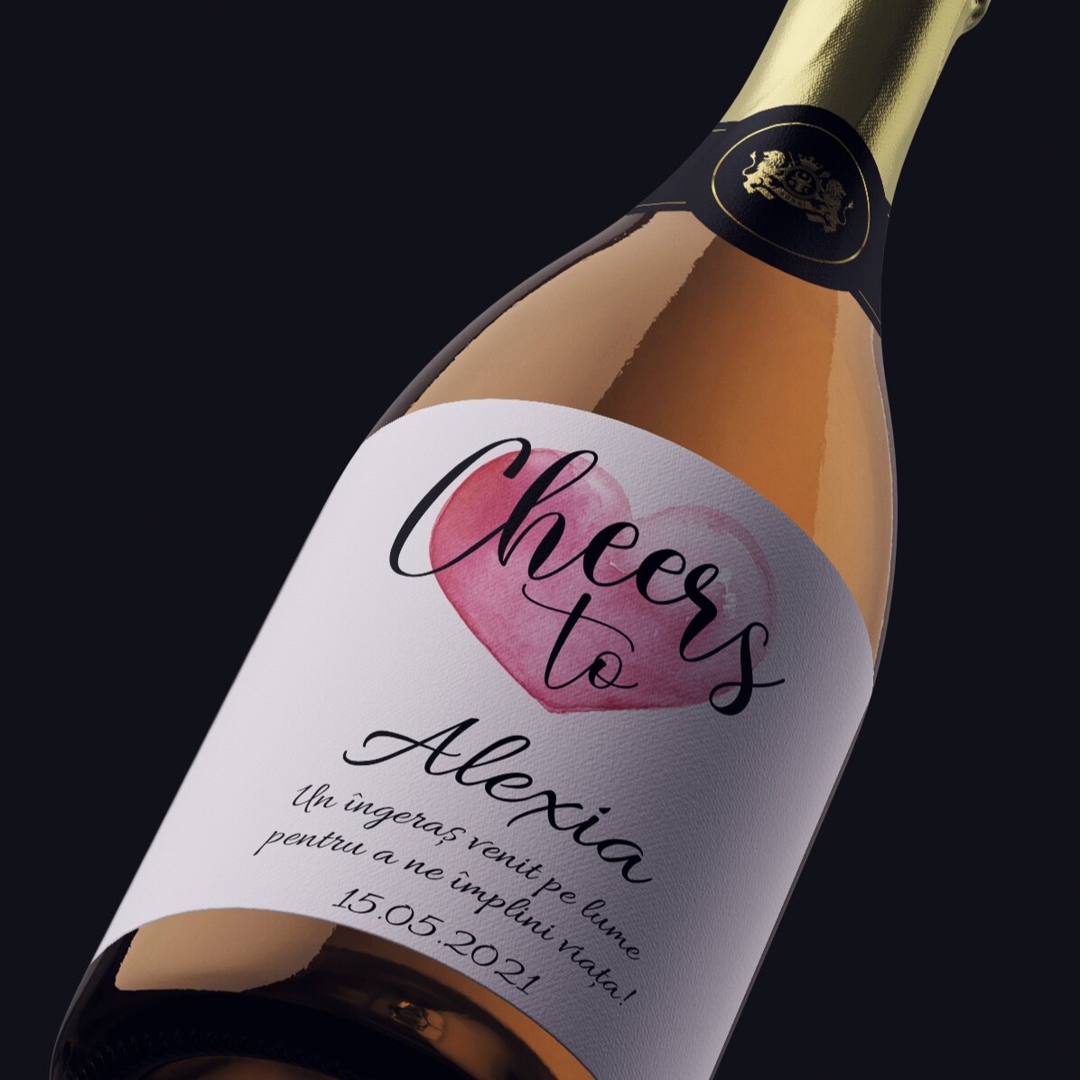 Vino espumoso personalizado con texto - ¡Salud por...!