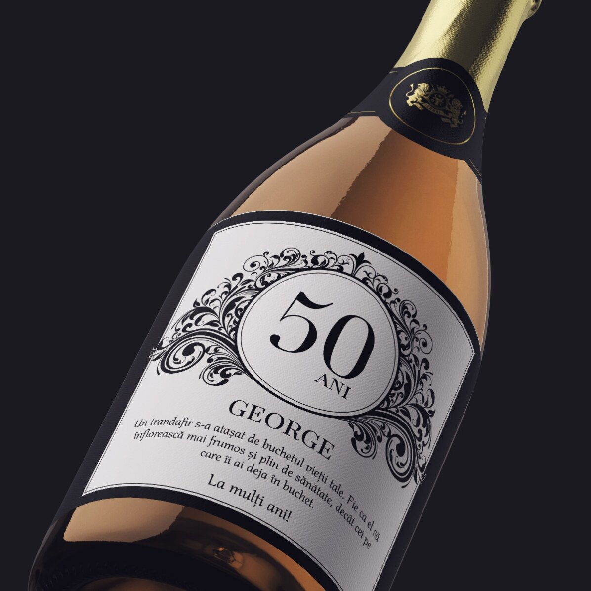 Vino espumoso personalizado con texto - Classic