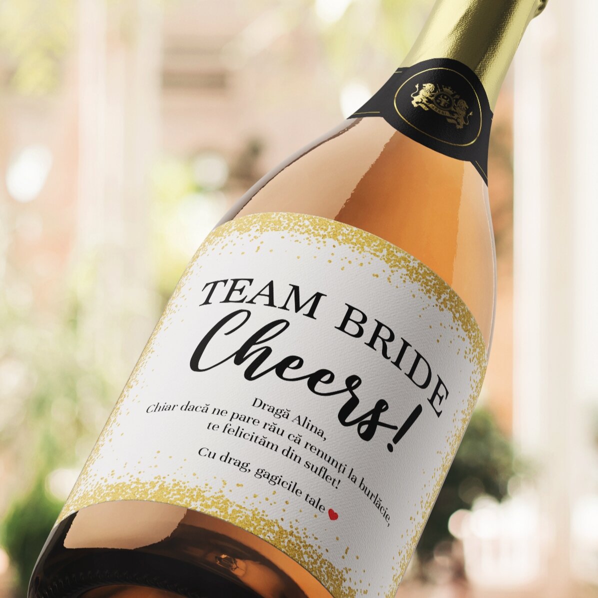 Vino espumoso personalizado con mensaje para la despedida de soltera - Cheers