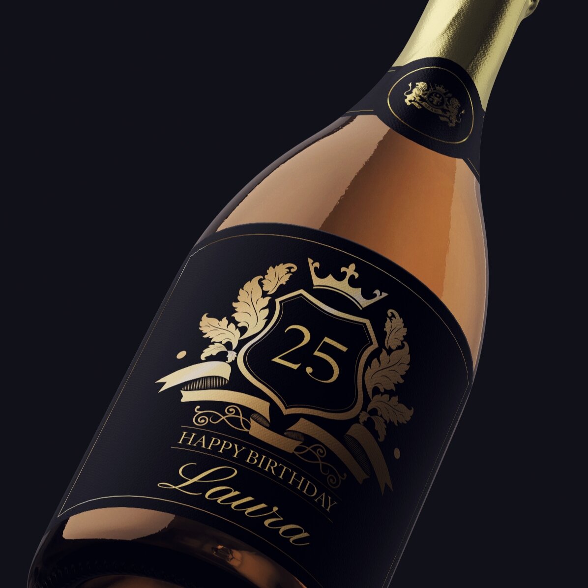 Vino espumoso personalizado con texto - Royalty