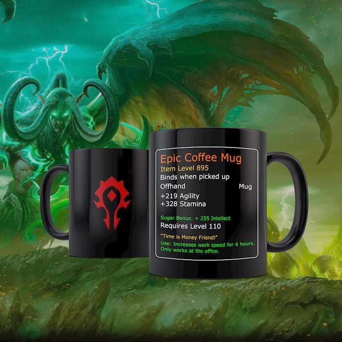Taza de café épica de World of Warcraft